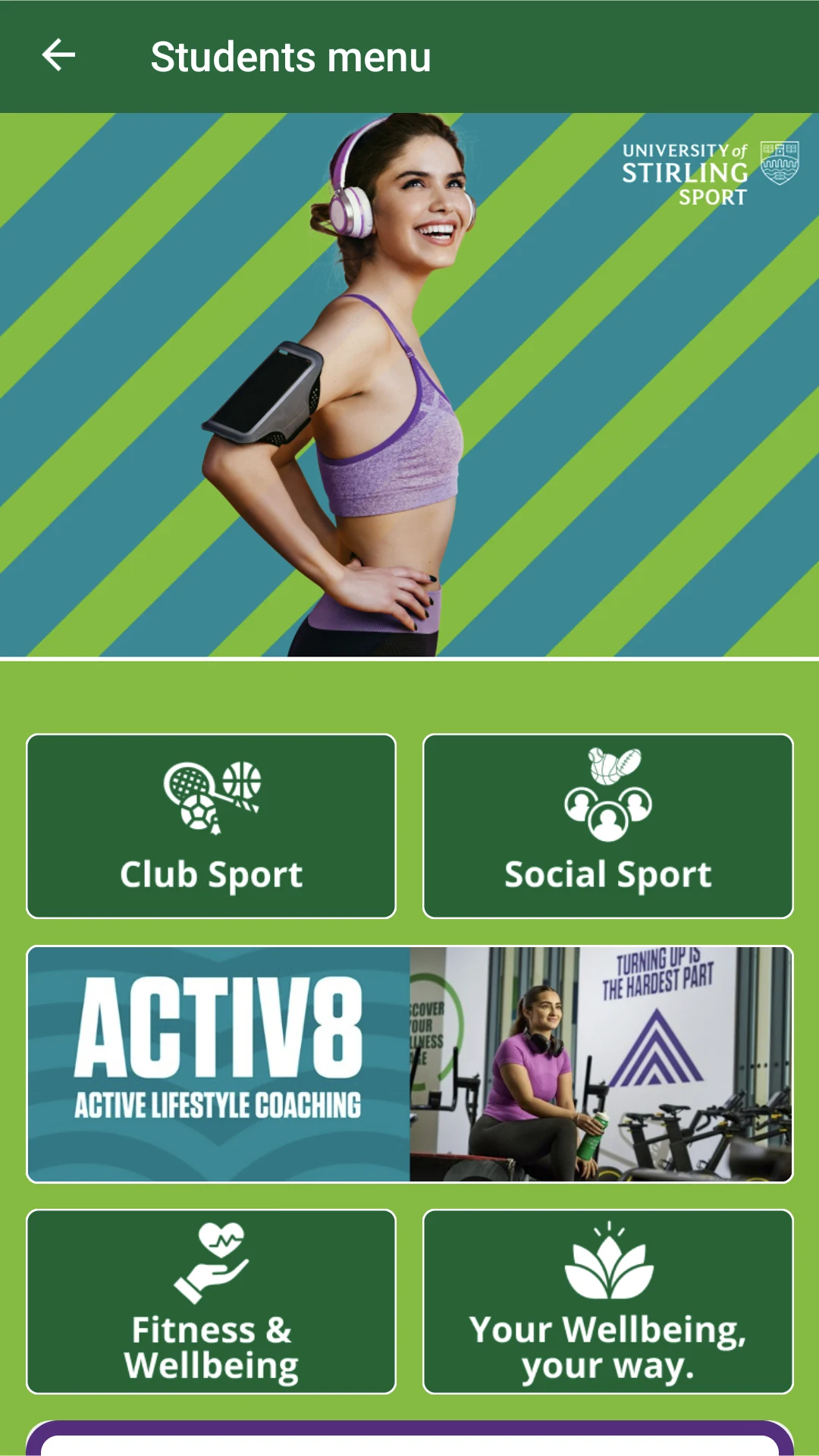University of Stirling Sport screenshot